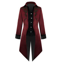 Mens Steampunk Gothic Jacket Long Sleeve Corduroy Button Vintage Victorian Tailcoat Tuxedo Uniform Party Halloween Costume Coat 2024 - buy cheap