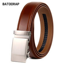 Batoorap Genuine Leather Belt Metal Buckle Automatic Male Trouser Strap Formal Men's Belt  Brown 35MM Width TZP-0018 2024 - buy cheap