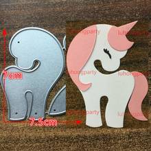 Plantillas de corte de Metal con forma de flor de unicornio para álbum de recortes, estampillas decorativas con relieve, tarjetas de papel DIY, 1 unidad 2024 - compra barato