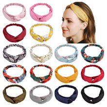 Headband Hair Band Cloth Europe and America Cross Knot Elastic Sports Printing Yoga Hairband Girls Accessories Women 2024 - buy cheap