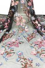 Специальный цветок блёстки вышитые африканский тюль кружевной ткани JIANXI.C-106101 для свадебного платья 2024 - купить недорого