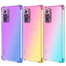 Funda de teléfono de silicona suave con gradiente de arcoíris para Redmi Note 10 Pro max K40 Airbag, funda a prueba de golpes para xiaomi POCO X3 Pro 10T Pro 2024 - compra barato