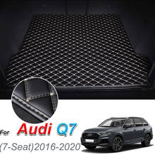 Forro de cuero para maletero de coche, forro de carga, compartimento de carga, alfombra, antibarro, para Audi Q7, 7-Seat, 2016-2020 2024 - compra barato