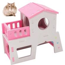 1pc hamster hideout casa dupla camada engraçado hamster casa brinquedo pequeno animal casa toy toy toy toy brinquedo para samll suprimentos para animais de estimação 2024 - compre barato