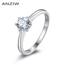ANZIW Anniversary Solitaire Ring SONA Engagement Wedding Ring 925 Sterling Silver Bridal Band Wedding Rings for Women Jewelry 2024 - buy cheap