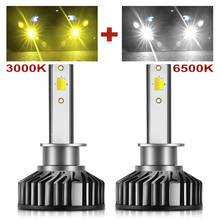 BraveWay-luces LED para coche, lámparas antiniebla de doble Color, Canbus, H1, H11, H8, H9, H7, Bombillas LED de faros, H7, HB3, HB4, 12V, 24V, 3000K + 6500K 2024 - compra barato