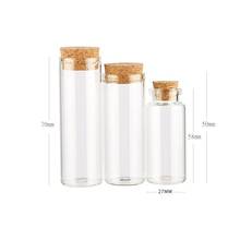 1pcs 20ml 30ml  27mm Diameter Test Tube with Cork Stopper Spice Bottles Container Jars Vials DIY Craft Bottles Jars 2024 - buy cheap