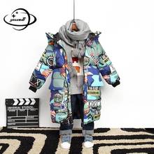 5-13y Kids Down Jacket Winter Boys And Girls Coats Clothing Hooded Zipper Cartoon Thicken Children's Outerwear Clothes H57 2024 - buy cheap