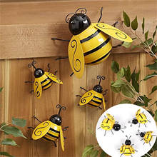 Wall Art Metal Bee For Garden Fence Decor 3D Sculpture Stereoscopic Wall Hanging Ornament For Indoor Outdoor Garden Decoration 2024 - buy cheap