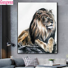 diamond embroidery Lion portrait art diamond painting cross stitch full square round drill watercolor mosaic painting 5d puzzles 2024 - buy cheap