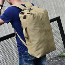 2019 New Larger Mens Outdoor Canvas Travel Duffle Backpack Rucksack Hiking Travel Satchel Military Bags Hand Luggage 2024 - buy cheap