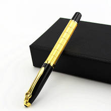 Роскошная металлическая шариковая ручка в деловом стиле, высококачественные черные и золотые шариковые ручки для школы, офиса, письменные принадлежности, подарок 2024 - купить недорого