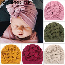 2021 recém-nascidos atados três arcos bebê turbante índia chapéus da criança bowknot bandana infantil fotografia adereços algodão crianças gorro bonés 2024 - compre barato