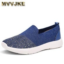 MVVJKE Women Loafers Flat Shoes Platform Breathable Woman Sneakers Rhinestone Casual Shoes Pregnant Comfortable Ladies Shoes 2024 - buy cheap