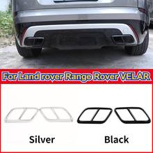 Cubierta de tubo de escape de coche para Range Rover Velar, accesorios de acero inoxidable, 2017, 2018, 2019, 20, 304, Plata/Negro, embellecedor 2024 - compra barato
