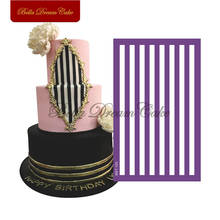 Classical Stripe Cake Stencil Fondant Sugarcraft Wedding Cake Mold Fabric Mesh Stencils Cake Mould Cake Decorating Tool Bakeware 2024 - buy cheap