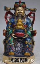 Статуя ремесла китайские бронзовые Перегородчатые эмали Jambhala бессмертный Бог Будда Дракон Статуя 2024 - купить недорого