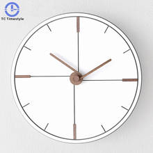 Reloj de pared de madera de diseño moderno, estilo nórdico, aguja decorativa Simple, decoración del hogar, oficina, sala de estar, reloj silencioso 2024 - compra barato