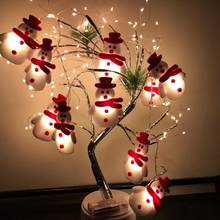 Декоративная гирлянда в виде снеговика и рождественской елки, осветительные приборы, рождественские украшения для дома, Рождество, Новый год 2024 - купить недорого
