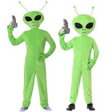 Зеленое детское нарядное платье для взрослых, Космический марсианский костюм для Хэллоуина, Детская фантастика, костюм для мальчиков и мужчин 2024 - купить недорого