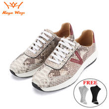 High-end Python skin sport shoes for men fashion leisure leather shoes autumn Successful men's casual shoes 2024 - buy cheap