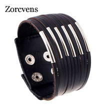 ZORCVENS Vintage Punk Retro Multilayer Leather Bracelet Male Fashion Braided Handmade Rope Wrap Bracelets & Bangles for Men 2024 - buy cheap