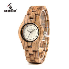 BOBO BIRD Women Watches Zebra Bamboo Wood Timepiece Ladies Watch relogio feminino Birthday Christmas Wooden Gift Dropshipping 2024 - buy cheap