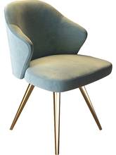 Светильник, роскошный пост-современный обеденный стул, нордический бархат, дизайнерский стул, простая спинка, повседневный стул, стул, стул для одевания 2024 - купить недорого