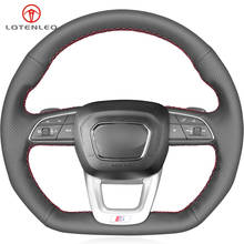 LQTENLEO Black Artificial Leather Steering Wheel Cover For Audi Q5 SQ5 2017-2019 Q3 2018 2019 Q8 SQ8 2018 2019 Q7 SQ7 2014-2019 2024 - buy cheap