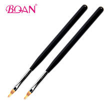 BQAN 1 шт. УФ-гель 6 #, кисти для французского дизайна ногтей, черная деревянная ручка, кисть с эффектом омбре, Гель-лак для ногтей, полировка, инструменты для рисования пером 2024 - купить недорого