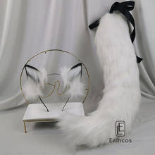 Diadema con orejas de zorro blanco para Cosplay, diadema hecha a mano, accesorios para disfraz de Lolita, Halloween y Navidad 2024 - compra barato