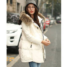 Women Brand 2022 New Fashion Long Winter Jackets Thick Ladies Coats Hooded Down Jacket Parka Plus Size Black/White S-4XL E0632 2024 - buy cheap