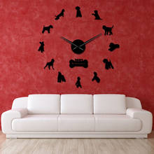 I Love My Schnauzer Dog Breeds DIY Large Wall Clock Schnauzer Dog Decorative Stickers Watch Pet Vet Wall Decor Dog Oweners Gifts 2024 - buy cheap