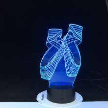 Ballet Shoes Shape 3D LED Night Lights Colorful Led USB Table Lamp Girl Bedside Decor Creative Lighting Gift Dropshipping 1827 2024 - buy cheap