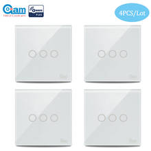 COOLCAM-Interruptor de luz de pared z-wave Plus, 3 canales, Automatización del hogar, Control remoto inteligente inalámbrico, 4 unids/lote 2024 - compra barato