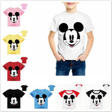 2020 novo dos desenhos animados mickey impressão camiseta do bebê meninos meninas mangas curtas crianças 100% algodão t camisa crianças verão t topos roupas 2024 - compre barato