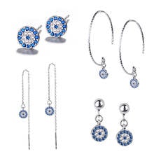 Hot Turkish Blue Crystal Evil Eye Earrings for Women Stud Earrings Brincos Drop Earings pendientes mujer Woman Jewelry Gifts 2024 - buy cheap