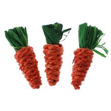 3Pcs Carrot Shaped Rabbit Hamster Chew Bite Toys Guinea Pig Tooth Cleaning Toys 2024 - buy cheap