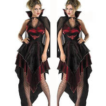 Fantasia de halloween de noiva fantasma, traje feminino, vestido irregular, capa morta, bruxa, vampiro, rainha, fantasia 2024 - compre barato