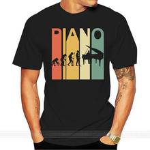 Camiseta vintage retrô de piano, camiseta masculina de algodão com gola redonda e manga curta 2024 - compre barato
