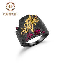 Женское кольцо с камнями GEM'S BALLET, кольцо с камнями из натурального родолита, серебро 925 пробы, ювелирные украшения ручной работы 2024 - купить недорого