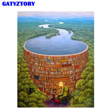 GATYZTORY-pintura por números con Marco, lienzo de lago, arte de pared, imagen para colorear por números para decoración del hogar 2024 - compra barato