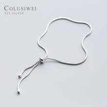Coluswei pulseira de prata esterlina 925 autêntica, bracelete ajustável para mulheres, joias finas com corrente discreta 2024 - compre barato