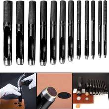 LMDZ 12PCS Leather Hole Punch Cutter Round Steel Leather Craft Hollow Hole Punching Set for Leathercraft Work Accessories 2024 - buy cheap