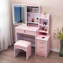 Dressing Table W/ LED Light Mirror Makeup Vanity Table Bedroom Dresser Set with Dressing Stool Home Furniture Dressers 2024 - buy cheap