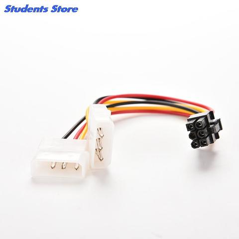 JETTING 2 IDE Dual 4pin Molex IDE Male to 6 Pin Female PCI-E Y Molex IDE Power Cable Adapter Connector for video cards 2022 - купить недорого