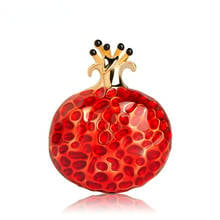 Madrry Lovely Red Pomegranate Shape Brooches Enamel Alloy Brooch Jewelry For Women Kids Collar Dress Suit Accessories Lapel Pins 2024 - buy cheap