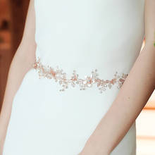FORSEVEN Handmade Shining Crystal Flower Leaf Belly Chains Jewelry for Women Girls Bride Noiva Wedding Dress Waist Belts 2024 - buy cheap