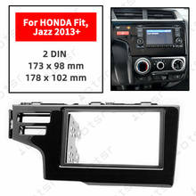 Placa de Panel estéreo Fascia de Radio de coche, para HONDA Fit Jazz 2013 + rueda izquierda con marco SRS, Kit de tablero 2024 - compra barato