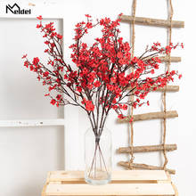 Meldel Blue cherry blossom plastic branch artificial silk flowers Cherry for wedding home store decoration white fake flowers 2024 - buy cheap